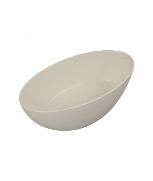 Wanna wolnostojąca KALMI Beige Glow 160x85 – subtelna elegancja w beżowym połysku