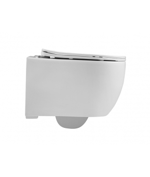 Miska WC wisząca bezkołnierzowa biała CUSCO White z deską wolnoopadającą typu Slim