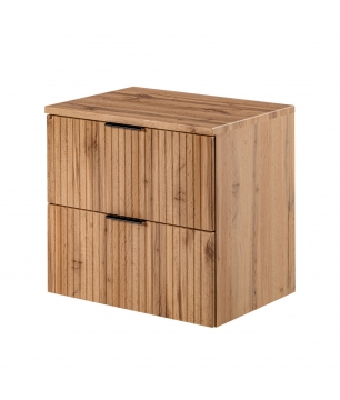 Szafka wisząca podumywalkowa w kolorze naturalnego drewna 60 x 46 cm ASTROS Light oak z blatem