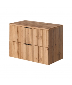 Szafka umywalkowa ASTROS w kolorze naturalnego drewna 80 x 46 cm z blatem Light OAK