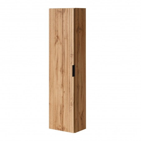 Szafka łazienkowa wisząca słupek w kolorze naturalnego drewna 35 x 25 x 140 cm ASTROS Light Oak