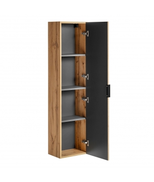Szafka łazienkowa wisząca słupek w kolorze naturalnego drewna 35 x 25 x 140 cm ASTROS Light Oak