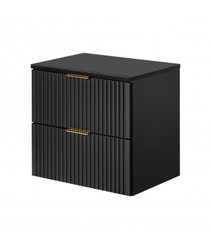 Szafka podumywalkowa czarna mat 60 x 46 cm ASTROS Black z blatem