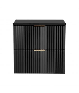 Szafka podumywalkowa czarna mat 60 x 46 cm ASTROS Black z blatem