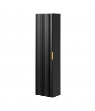 Szafka łazienkowa wisząca słupek czarny mat 35 x 25 x 140 cm ASTROS Black