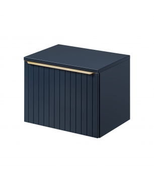 Szafka wisząca  podumywalkowa granatowa mat 60 x 46 cm LIMENI Navy z blatem