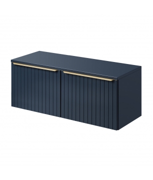 Szafka wisząca podumywalkowa granatowa mat 120 x 46 cm LIMENI NAVY z blatem