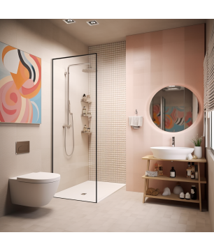 Brodzik z konglomeratu prostokątny 120 x 90 DIAMO White