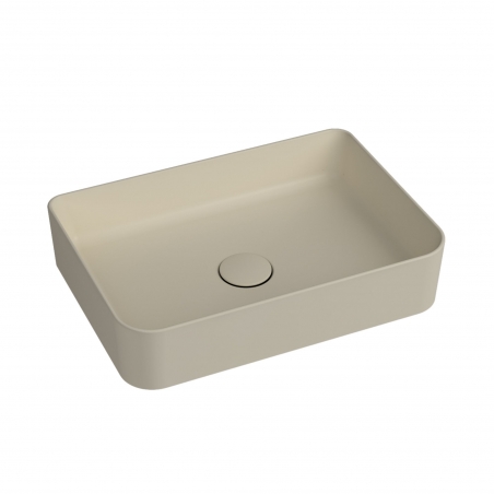 Umywalka ceramiczna nablatowa beżowa bez otworu 50 x 35 cm LERA Ivory