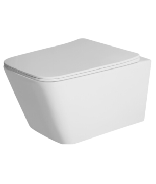 Miska WC wisząca bezkołnierzowa biała TRINGO MINI z deską wolnoopadającą typu Slim