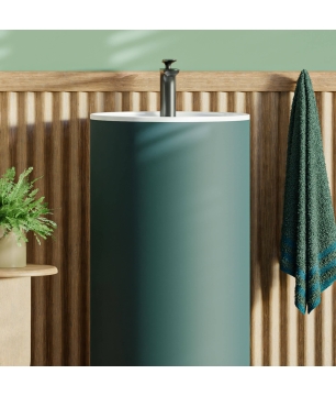 Umywalka KALMI Green Matt 87x44 – odważny kolor w matowym wykończeniu