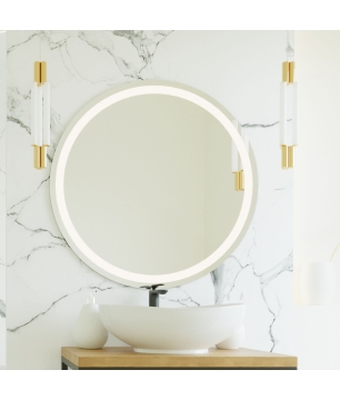 Lustro okrągłe wiszące podświetlane barwa światła neutralna LUMO LED 50 cm MASSI