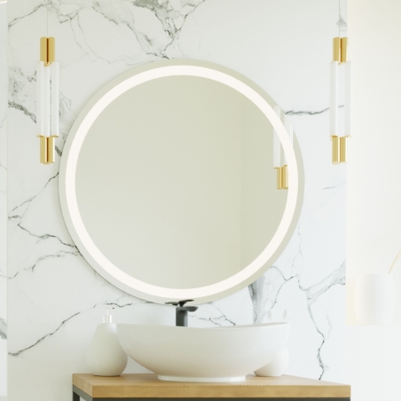 Lustro okrągłe wiszące podświetlane barwa światła neutralna LUMO LED 90 cm MASSI