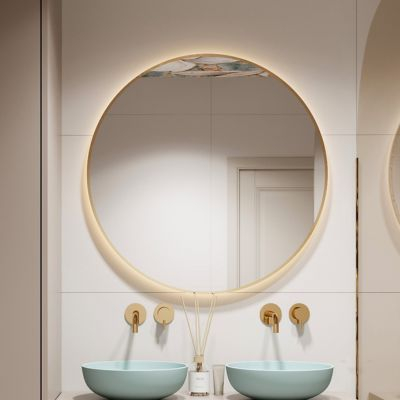 Lustra  LED w złotej ramie