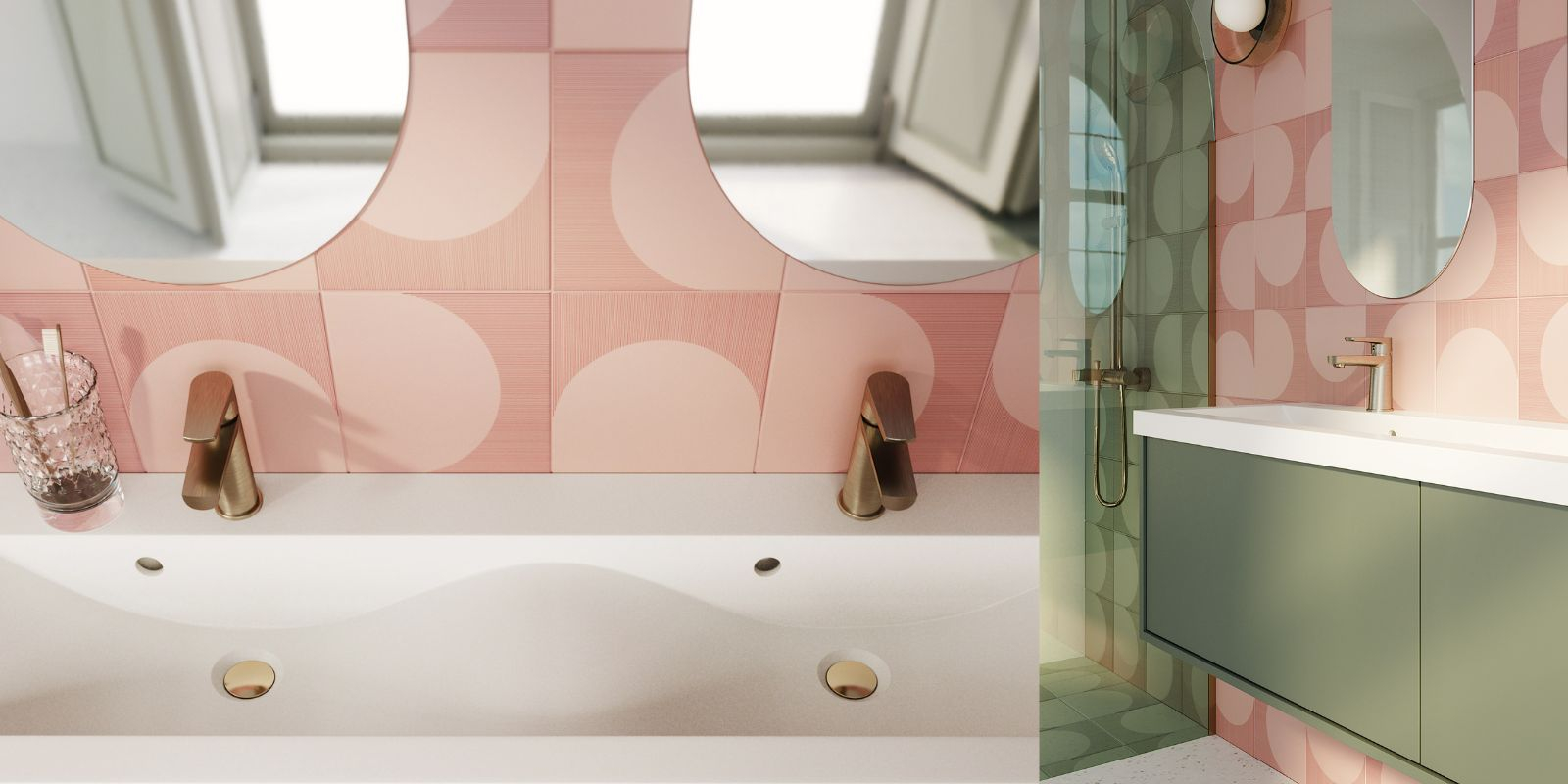 WAVE DUO 120 cm – podwójna umywalka z konglomeratu do nowoczesnych łazienek