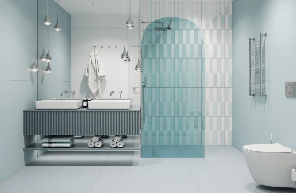 Stylowe rozwiązania inspirowane naturą | Kolorowe ścianki prysznicowe